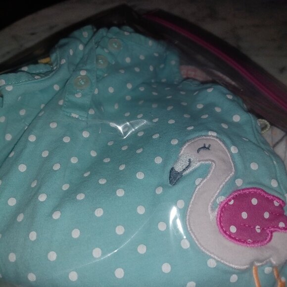 Other - Baby Girl Bundle 6-9 Months "Polka Dot Flamingo"